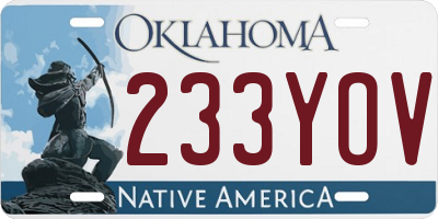OK license plate 233YOV