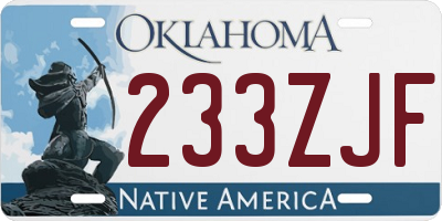 OK license plate 233ZJF