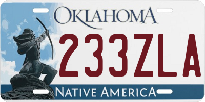 OK license plate 233ZLA