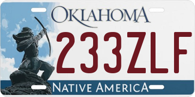 OK license plate 233ZLF