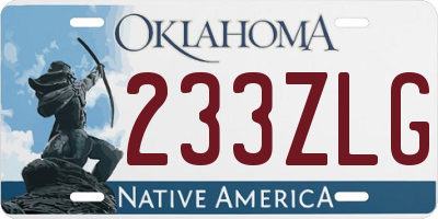 OK license plate 233ZLG