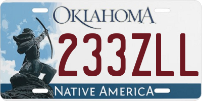 OK license plate 233ZLL
