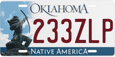 OK license plate 233ZLP