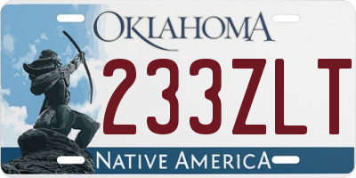 OK license plate 233ZLT