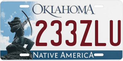 OK license plate 233ZLU