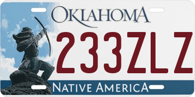 OK license plate 233ZLZ