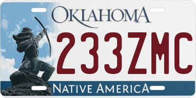 OK license plate 233ZMC