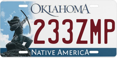 OK license plate 233ZMP