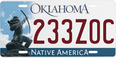 OK license plate 233ZOC