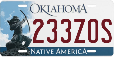 OK license plate 233ZOS