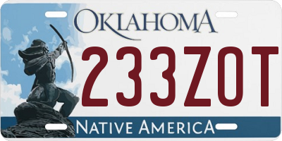 OK license plate 233ZOT