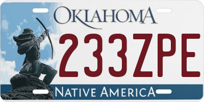 OK license plate 233ZPE