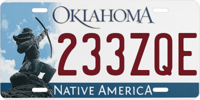 OK license plate 233ZQE