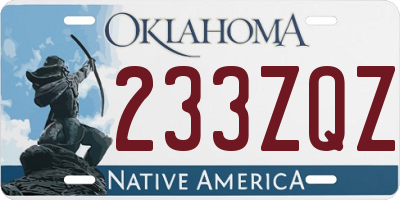 OK license plate 233ZQZ