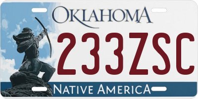 OK license plate 233ZSC