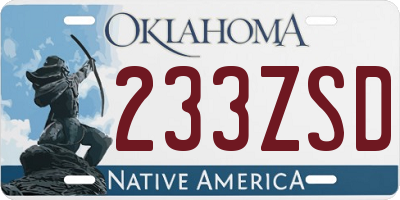 OK license plate 233ZSD