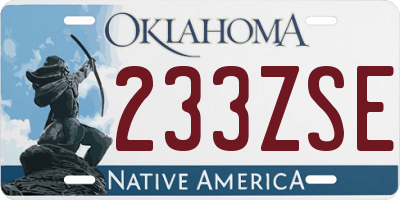 OK license plate 233ZSE