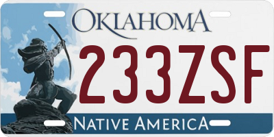 OK license plate 233ZSF