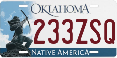 OK license plate 233ZSQ