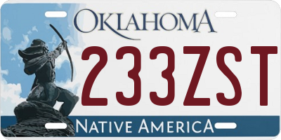 OK license plate 233ZST