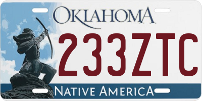 OK license plate 233ZTC
