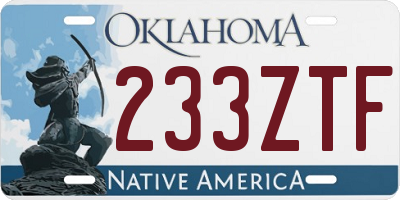 OK license plate 233ZTF