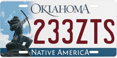 OK license plate 233ZTS