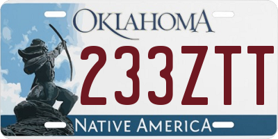 OK license plate 233ZTT