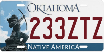 OK license plate 233ZTZ