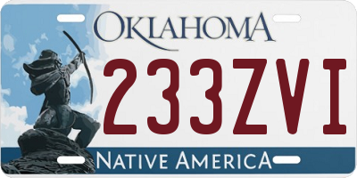 OK license plate 233ZVI