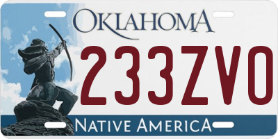 OK license plate 233ZVO