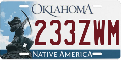 OK license plate 233ZWM