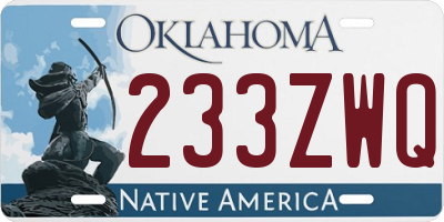 OK license plate 233ZWQ