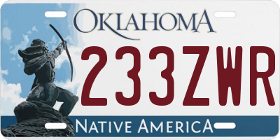 OK license plate 233ZWR