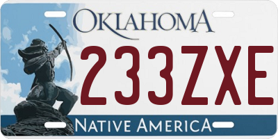 OK license plate 233ZXE