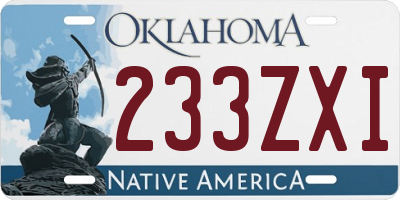 OK license plate 233ZXI