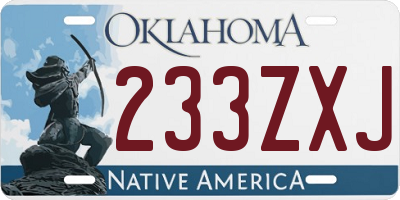 OK license plate 233ZXJ