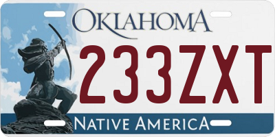 OK license plate 233ZXT