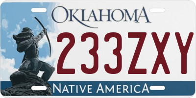 OK license plate 233ZXY