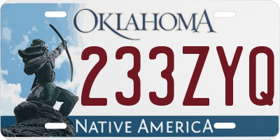 OK license plate 233ZYQ