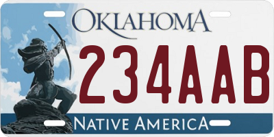 OK license plate 234AAB