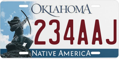 OK license plate 234AAJ