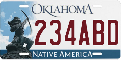 OK license plate 234ABD