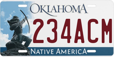 OK license plate 234ACM