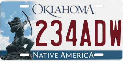 OK license plate 234ADW