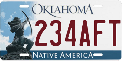 OK license plate 234AFT