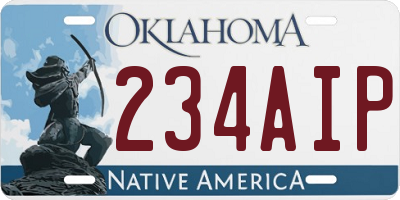 OK license plate 234AIP
