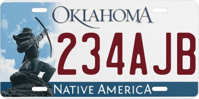OK license plate 234AJB