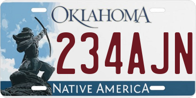 OK license plate 234AJN
