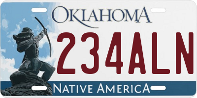 OK license plate 234ALN